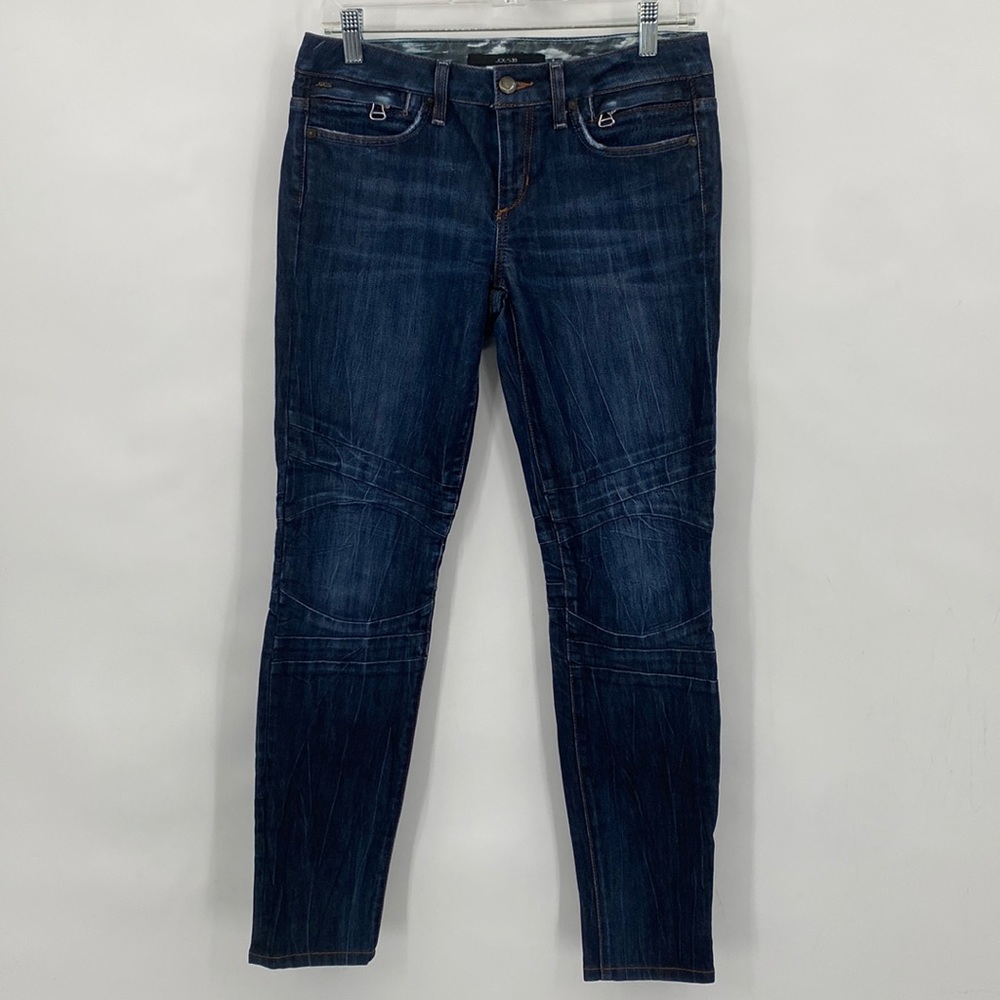 Joe’s Chelsea Jeans Slim Fit Moto Biker Style Dark Wash Low Rise Casual Size 27